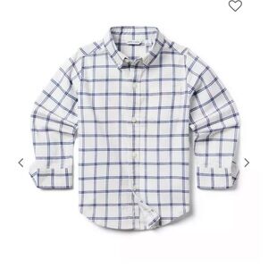Janie and Jack White and Blue Plaid Shirt